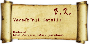 Varsányi Katalin névjegykártya